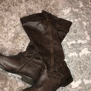 Brown riding boots